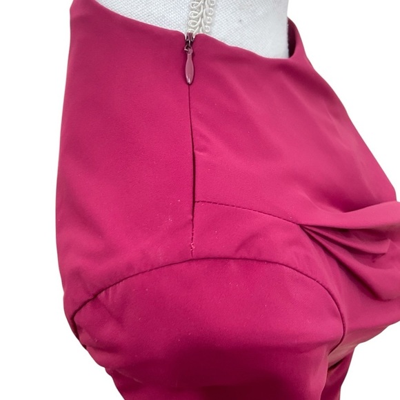 Diane Von Furstenberg fuchsia alba draped short sleeve dress belt ruched size 4 - Picture 13 of 16
